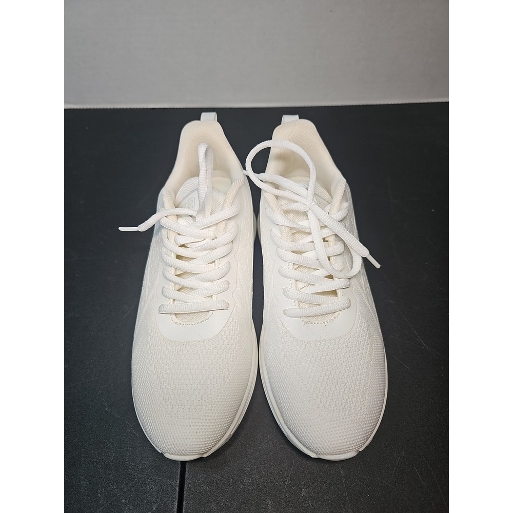 Womens Off White Athletic Running Shoes Mesh Upper Lace-Up Design New